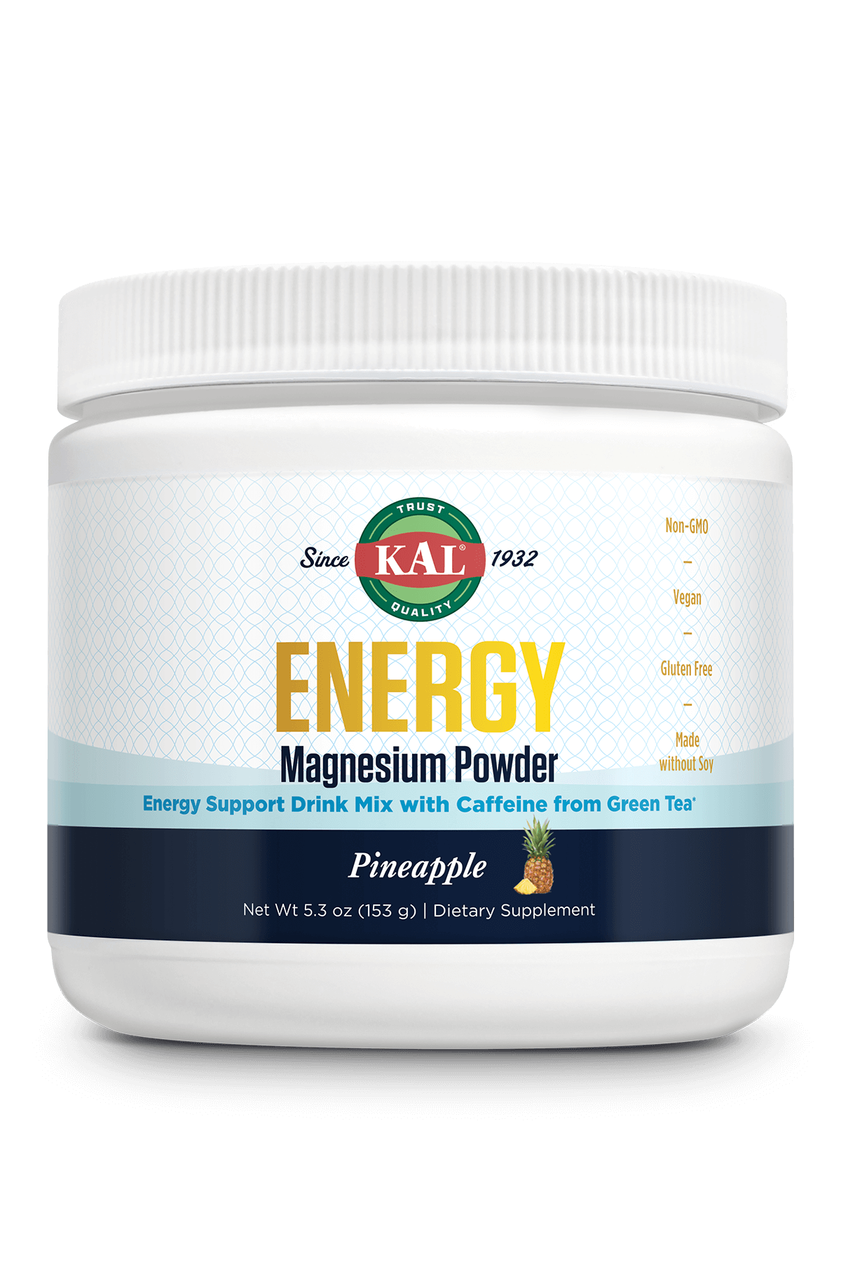 Energy Magnesium Powder Drink Mix Pineapple Kal Vitamins