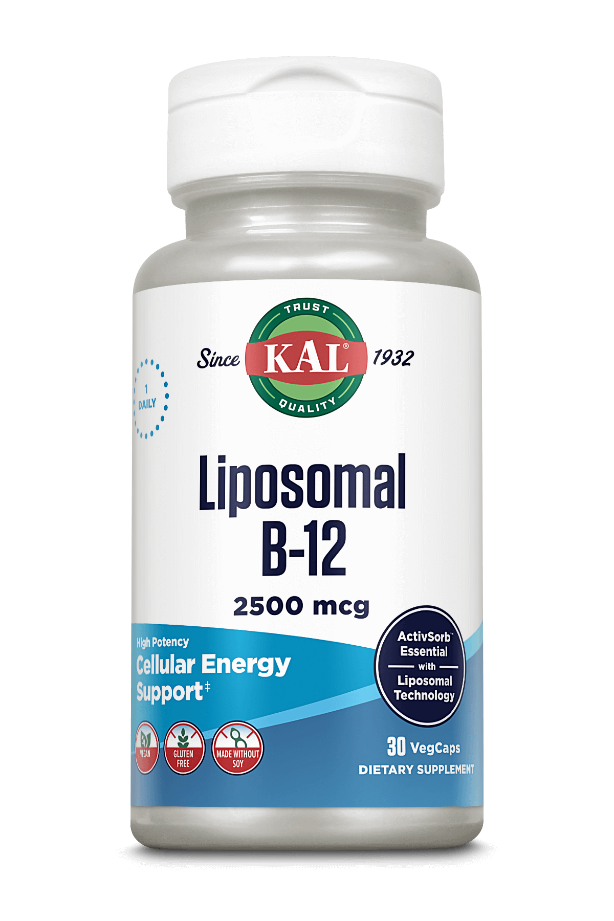 KAL - Liposomal B-12 2500 mcg - 30 VegCaps KAL - Liposomal B-12 2500 mcg - 30 VegCaps