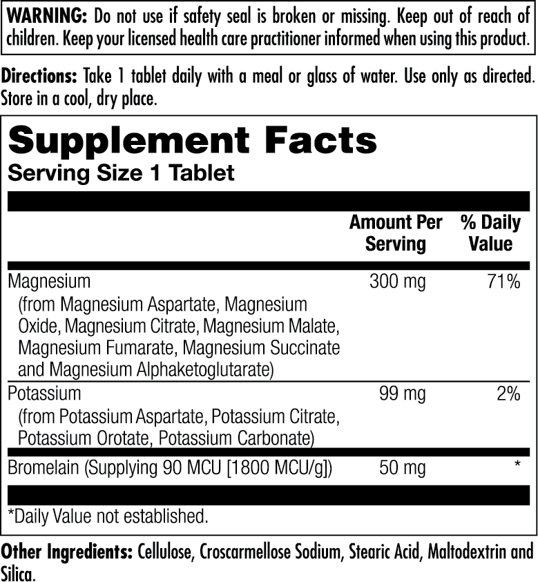 Magnesium Potassium Bromelain Tablets