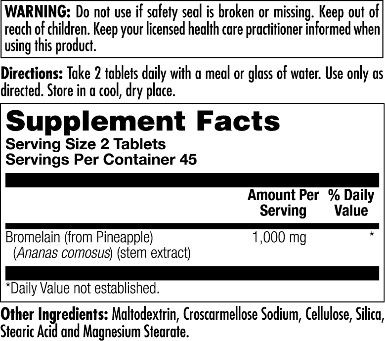 Bromelain Tablets 1000 mg
