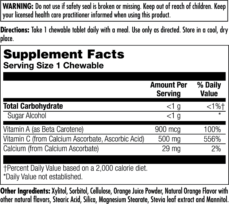 C Chewables Sugarless 500 mg