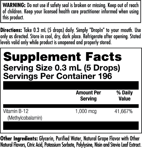 B-12 Liquid DropIns 1000 mcg