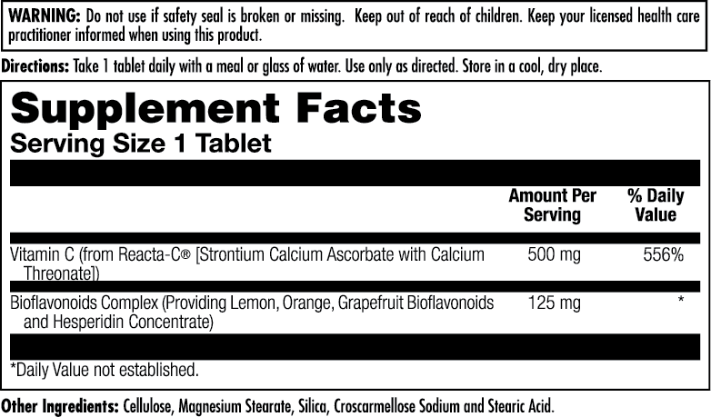 Reacta-C® with Bioflavonoids Tablets 500 mg