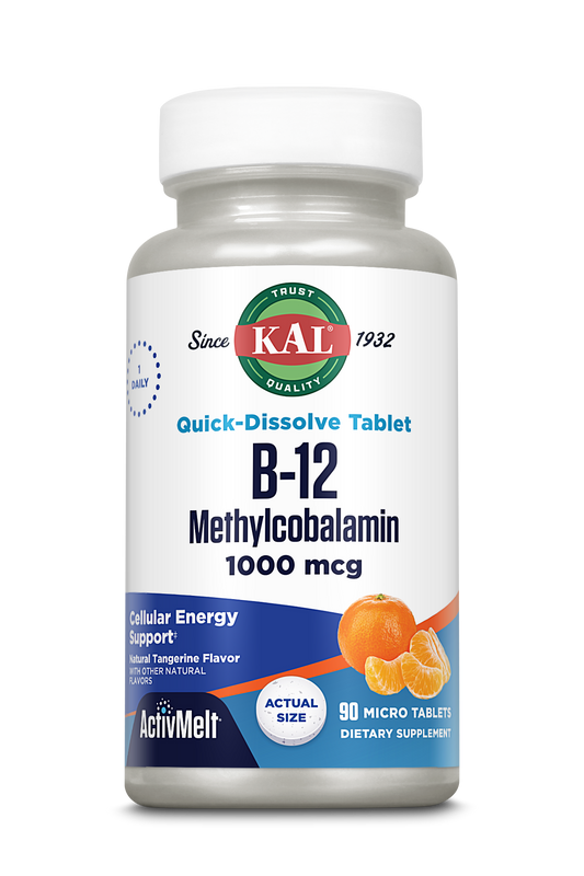 B-12 Methylcobalamin 1000 mcg ActivMelt® Instant Dissolve Tablets Tangerine