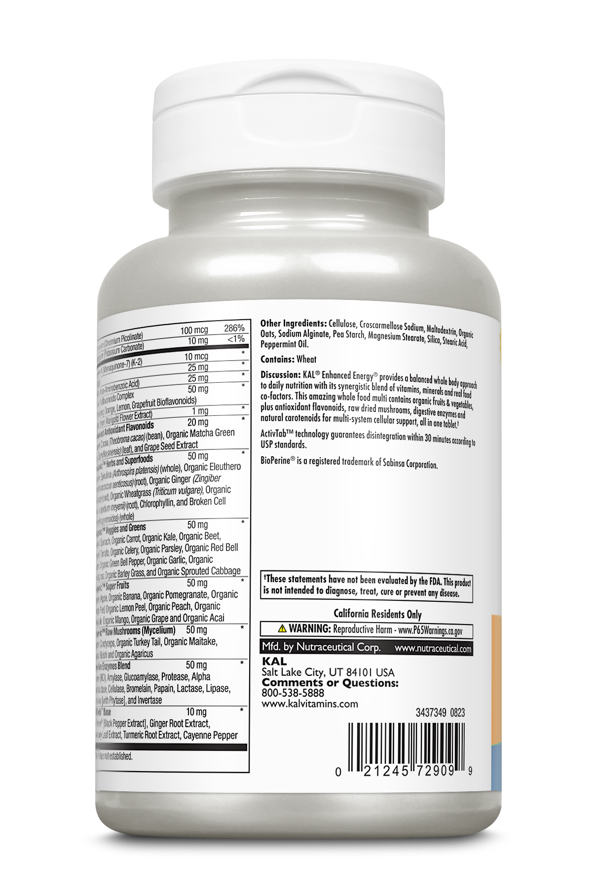 Enhanced Energy® Whole Food Multivitamin Iron-Free VegCap