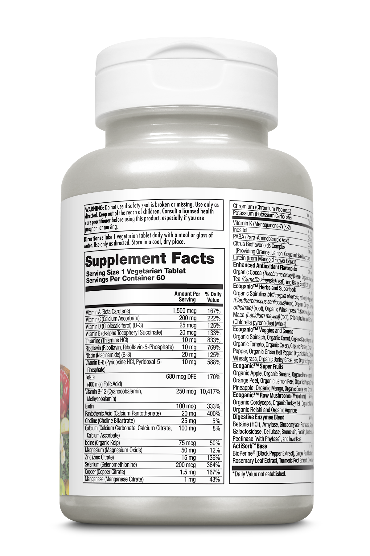 Enhanced Energy® Whole Food Multivitamin Iron-Free VegCap