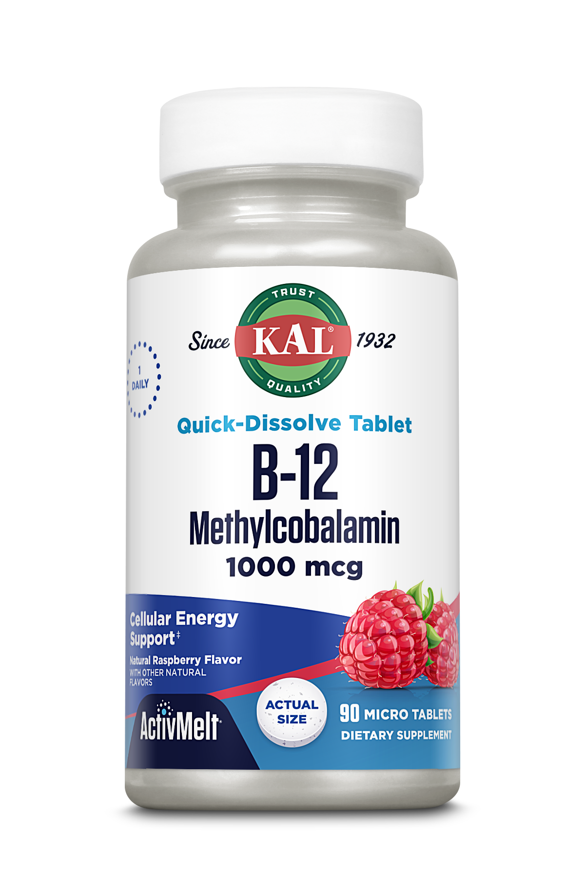 B-12 Methylcobalamin 1000 mcg ActivMelt® Instant Dissolve Tablets Raspberry