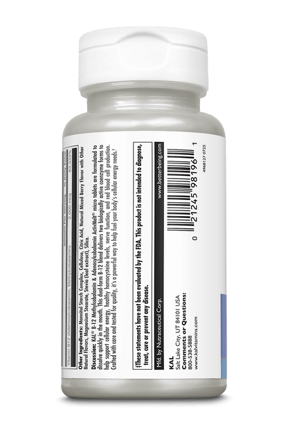 B-12 Methylcobalamin & Adenosylcobalamin 2000 mcg ActivMelt® Instant Dissolve Tablets