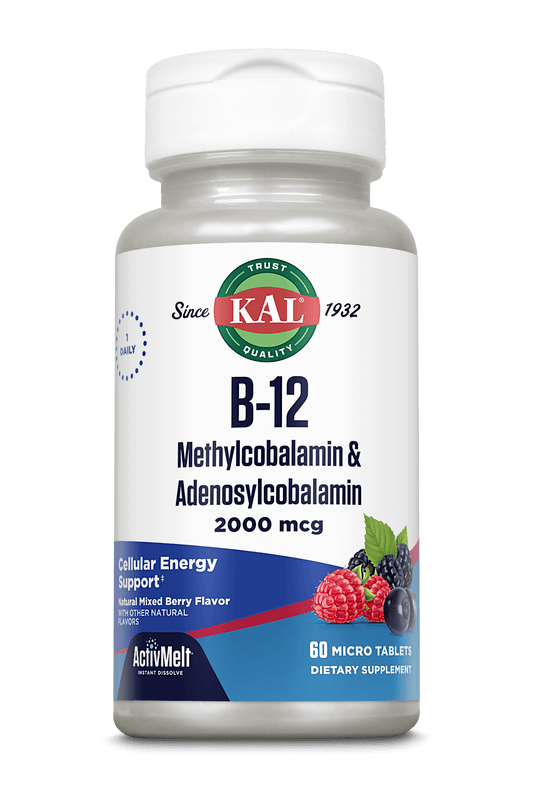 B-12 Methylcobalamin & Adenosylcobalamin 2000 mcg ActivMelt® Instant Dissolve Tablets