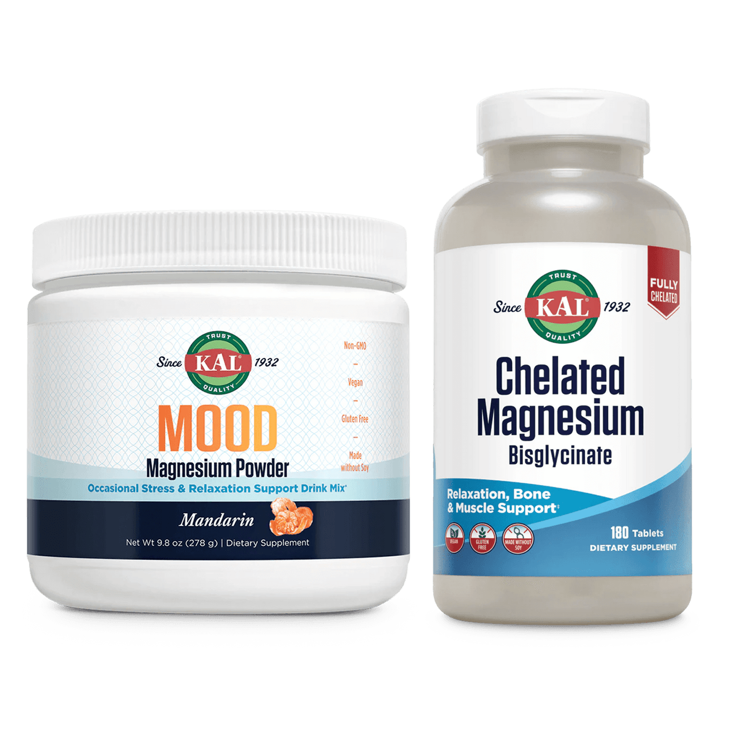 Mood Mandarin Magnesium Powder + Chelated Magnesium Bundle