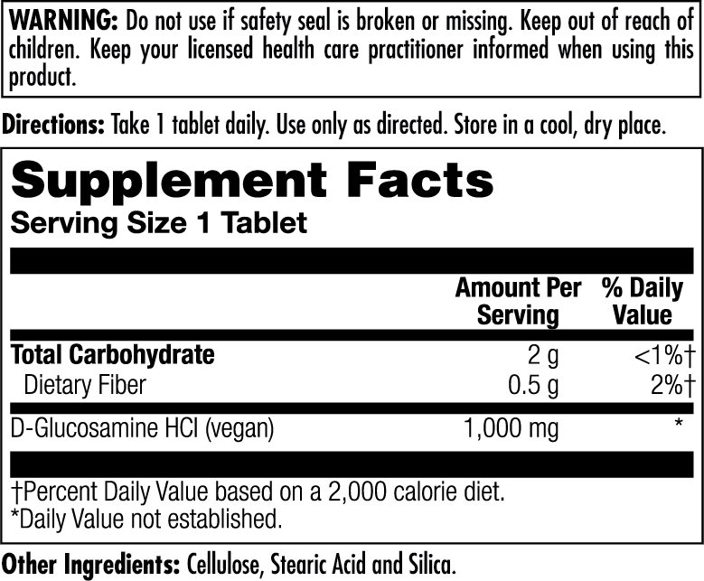 100% Vegetarian Glucosamine Tablets