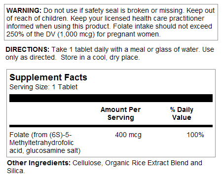 Methyl Folate Tablets 400 mcg DFE