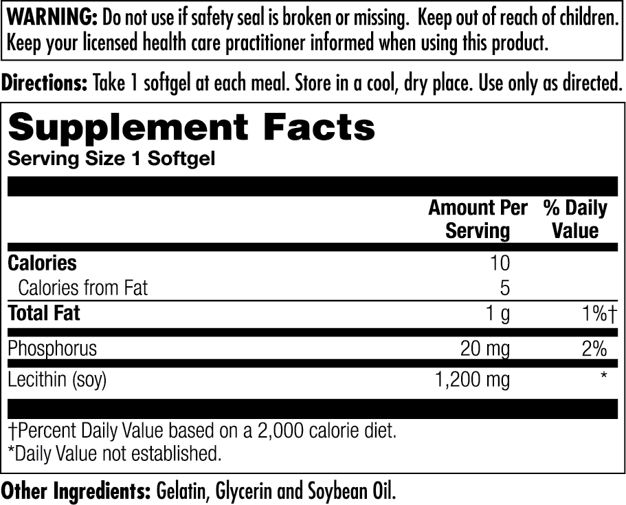Lecithin Softgels 1200 mg