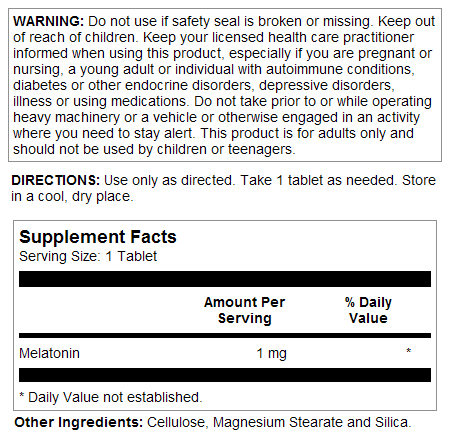 Melatonin Tablets 1 mg
