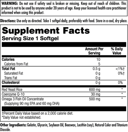 Red Yeast Rice, CoQ10, Omega 3 ActivGels™ Softgels