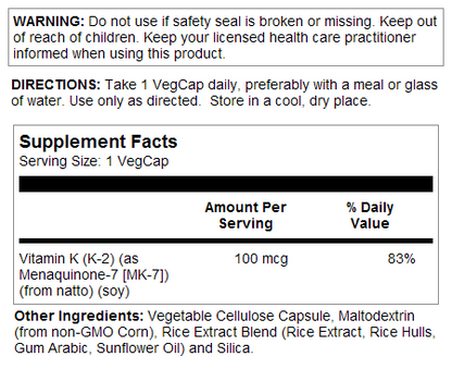 Vitamin K-2 VegCaps 100 mcg