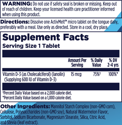 Vitamin D-Rex™ Kids ActivMelt® Instant Dissolve Tablets