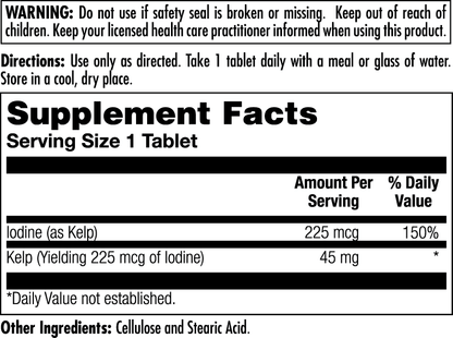 Kelp Iodine Tablets