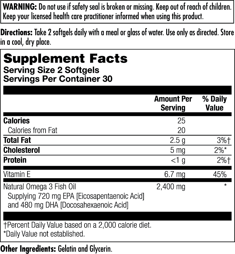 Omega 3 720/480 Softgels