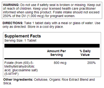 Methyl Folate Tablets 800 mcg DFE