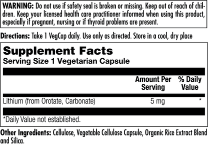 Lithium Orotate Vegcaps 5mg