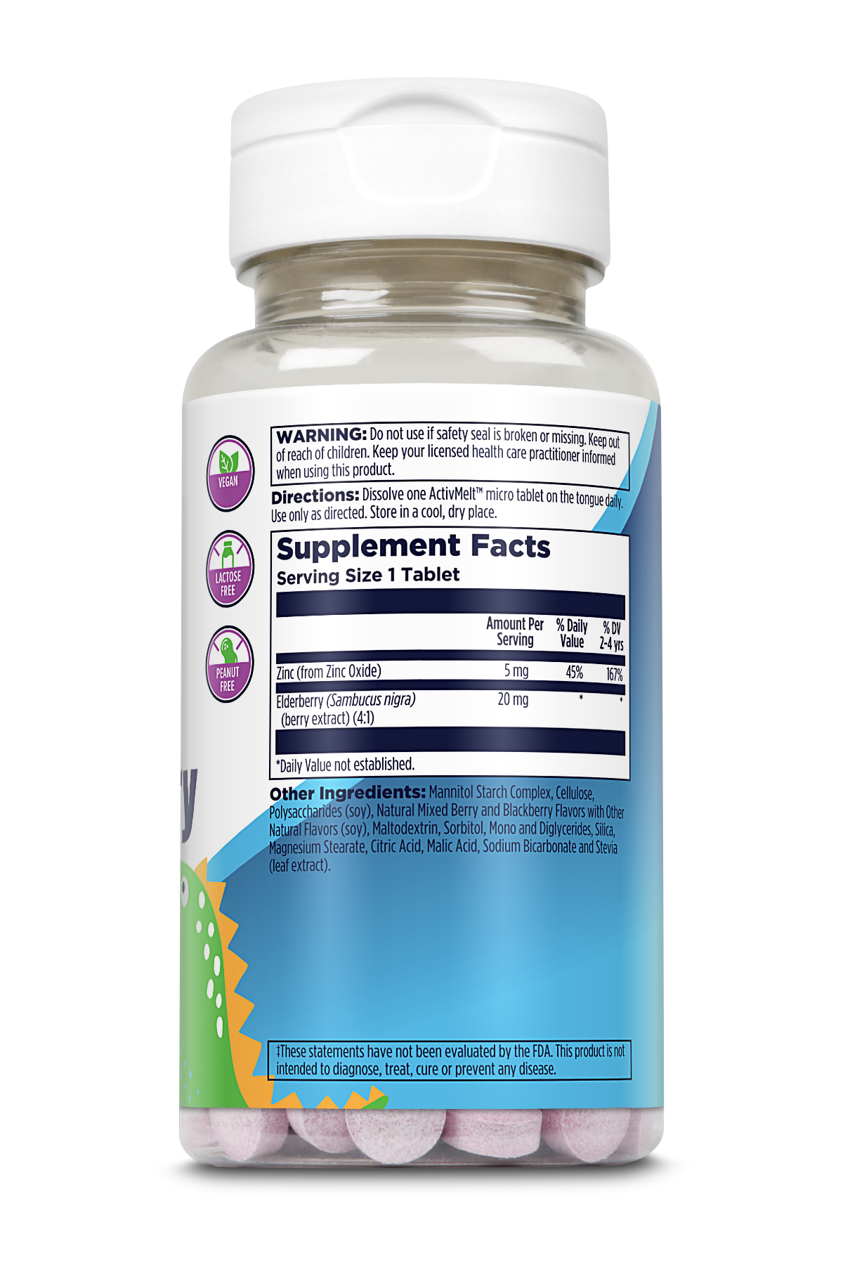 Zinc Elderberry Kids ActivMelt® Instant Dissolve Tablets