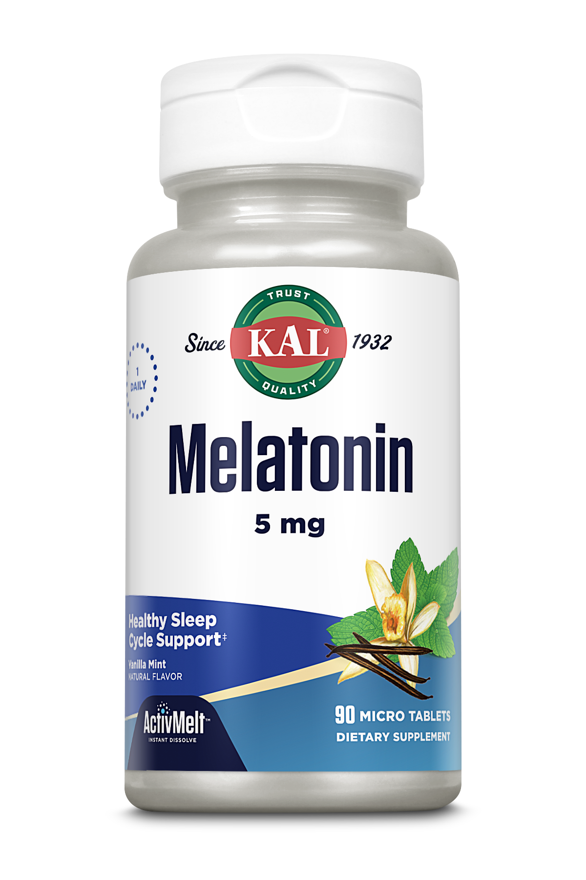 Melatonin 5 mg ActivMelt® Instant Dissolve Tablets Vanilla Mint