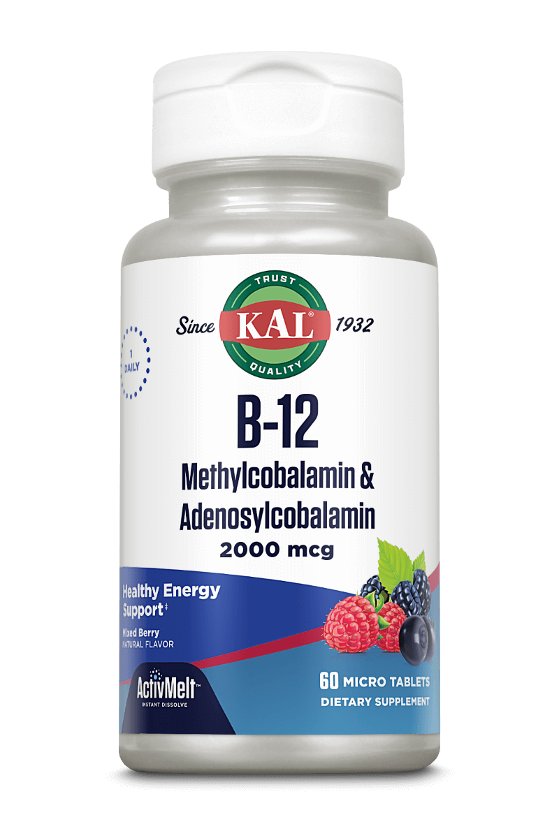 B-12 Methylcobalamin & Adenosylcobalamin 2000 mcg ActivMelt® Instant Dissolve Tablets