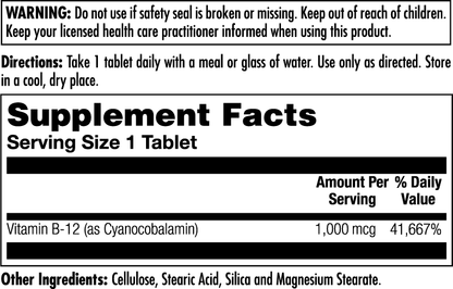 B-12 Sustained Release Tablets 1000 mcg