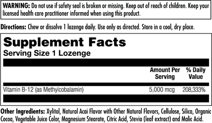 B-12 Methylcobalamin Lozenges 5000 mcg