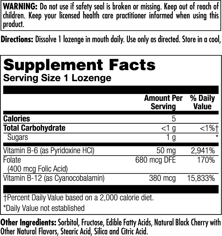 B-6 B-12 Folic Acid Lozenges