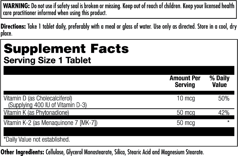 Balanced K2™ Plus D-3 Tablets