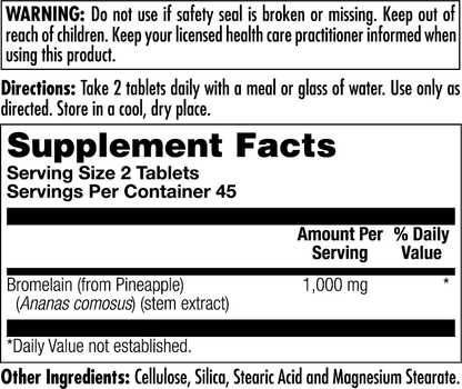 Bromelain Tablets 1000 mg