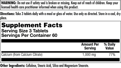 Calcium Citrate 1000 Tablets