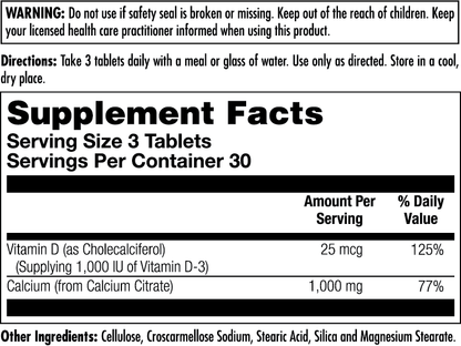 Calcium Citrate D-3 Tablets