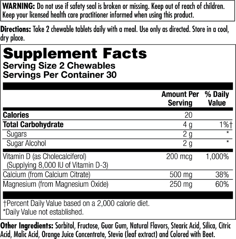 Calcium Citrate+ Chewables 500 mg