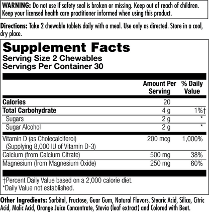 Calcium Citrate+ Chewables 500 mg
