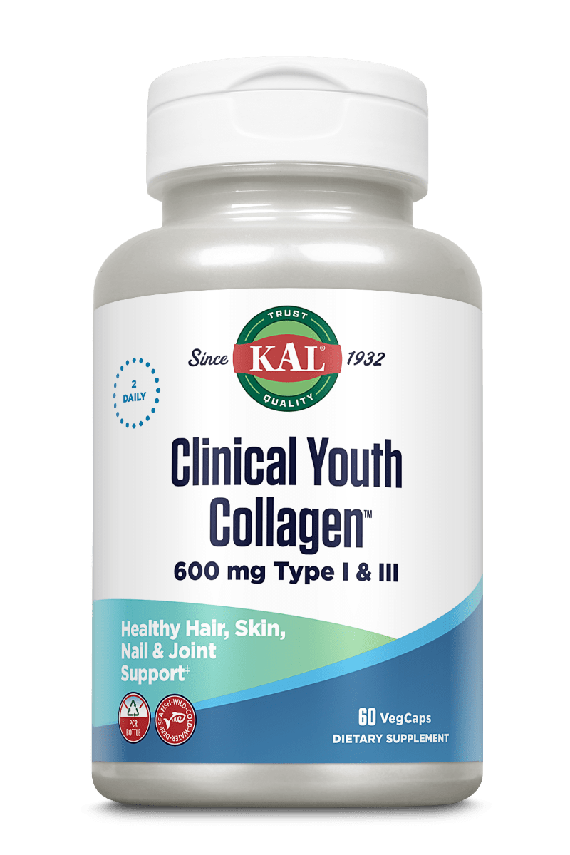 Clinical Youth Collagen™ Hydrolyzed Marine Collagen Type I & III VegCaps 600 mg