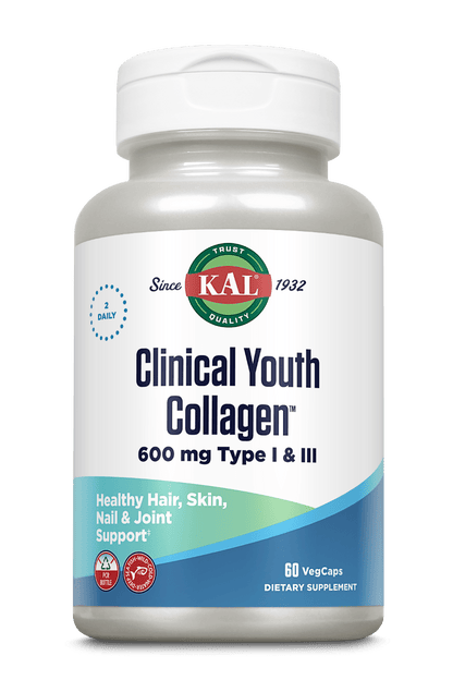 Clinical Youth Collagen™ Hydrolyzed Marine Collagen Type I & III VegCaps 600 mg