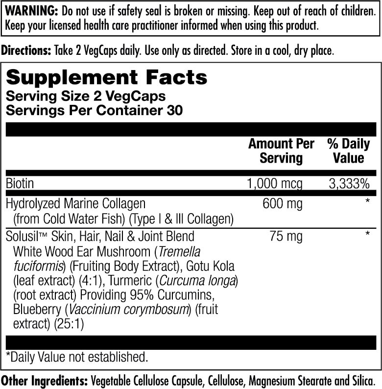 Clinical Youth Collagen™ Hydrolyzed Marine Collagen Type I & III VegCaps 600 mg