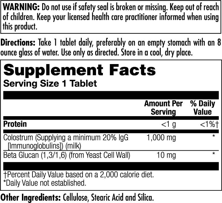 Colostrum Sustained Release Tablets 1000 mg