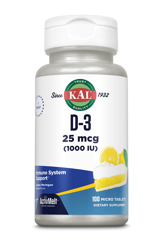 D-3 25 mcg (1000 IU) ActivMelt® Instant Dissolve Tablets