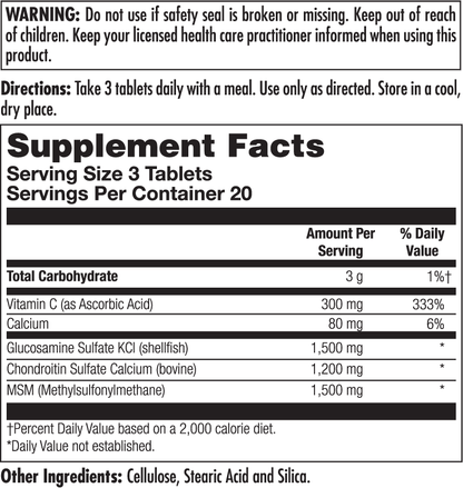 Glucosamine Chondroitin MSM Tablets