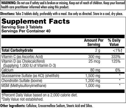 Glucosamine Chondroitin MSM D-3 Tablets