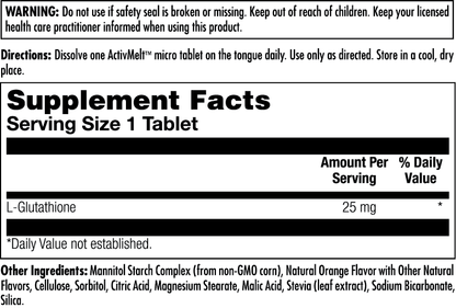 L-Glutathione 25 mg ActivMelt® Instant Dissolve Tablets