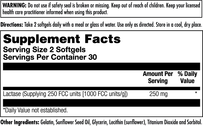 Lactase Enzyme ActivGels™ Softgels 250 mg