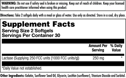 Lactase Enzyme ActivGels™ Softgels 250 mg
