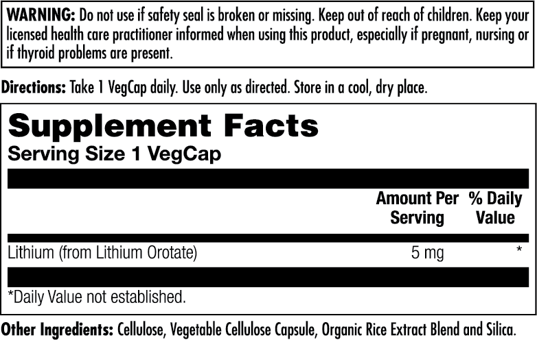 Lithium Orotate Vegcaps 5mg