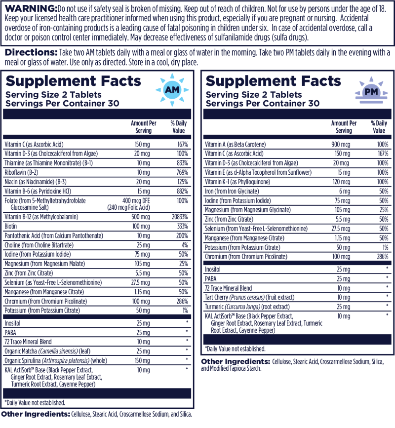 Multivitamin AM/PM Adults Tablets