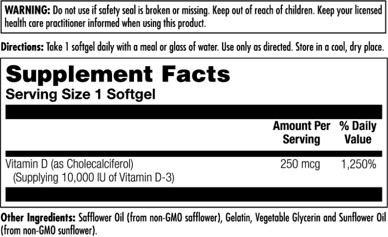 Ultra D-3 ActivGels™ Softgels 10,000 IU (250 mcg)